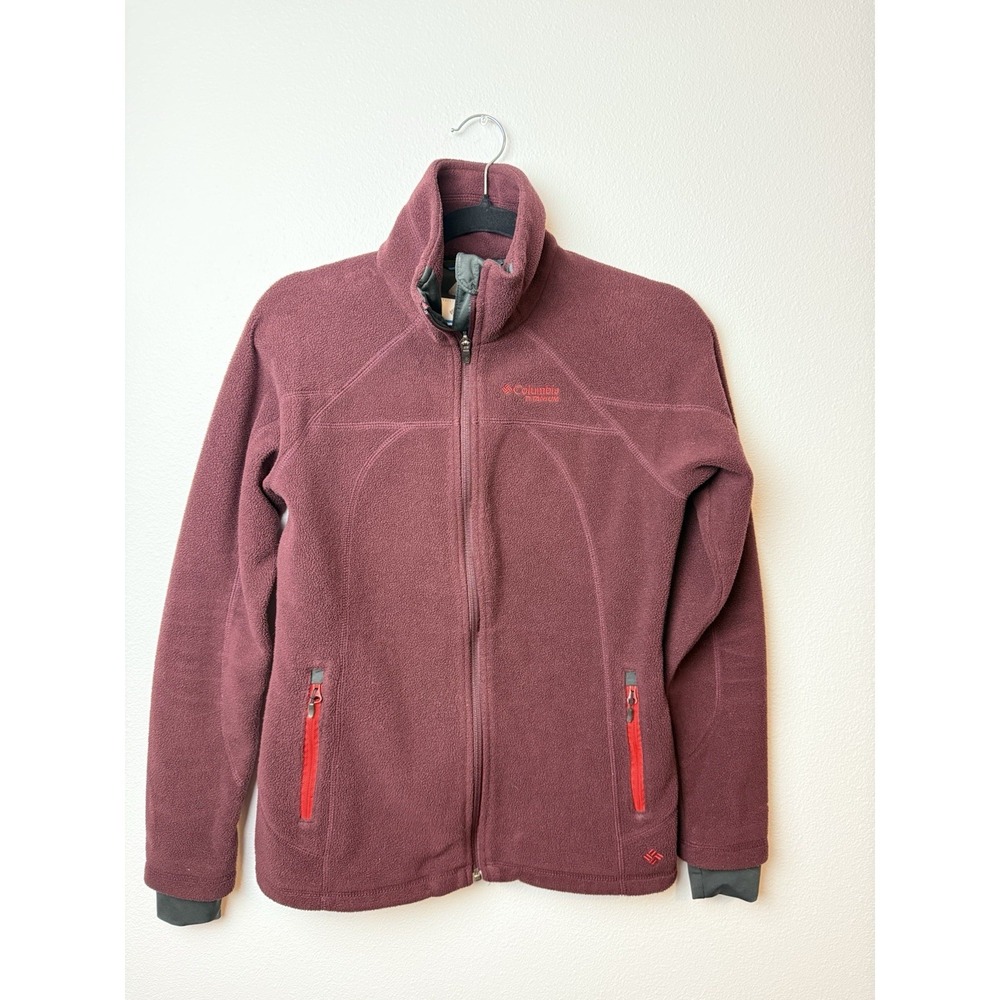 Columbia thermal Comfort Omni-Heat women's jacket burgundy full zip up size S